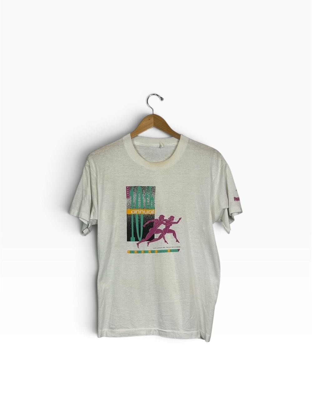 Vintage 1990s Screen Star Running Graphic T-Shirt Large